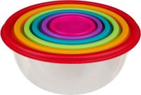 5five Vershoudbakjes nestbaar - rond - 6-delig - BPA vrij - meal prep - herbruikbaar - multi kleuren - luchtdicht