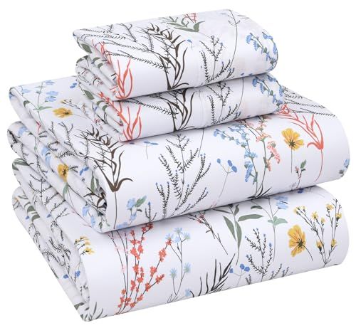 Ruvanti 100% Katoen Lakenset - Kingsize, Percal, Ademend, Duurzaam, 40cm Diepe Zakken, Aroma, 4-delig
