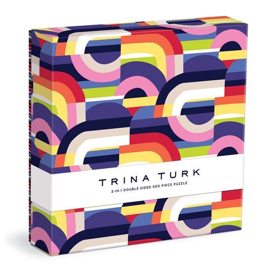 Galison Trina Turk 500 Piece Double Sided Puzzle With Shaped Pieces