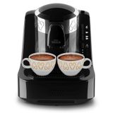 Arzum Okka OK001 machine à café turc, capacité 2 tasses, remplissage direct, détection du niveau d'infusion, technologie d'infusion brevetée, autonettoyant, 710 W, chrome noir