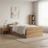vidaXL Bedframe Artisanaal eiken 90 x 200 cm