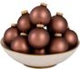 Krebs Kerstballen - 16x - 7 cm - kokosnoot bruin - glas