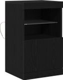 vidaXL LED Dressoir Zwart Eiken 41 x 37 x 67 cm