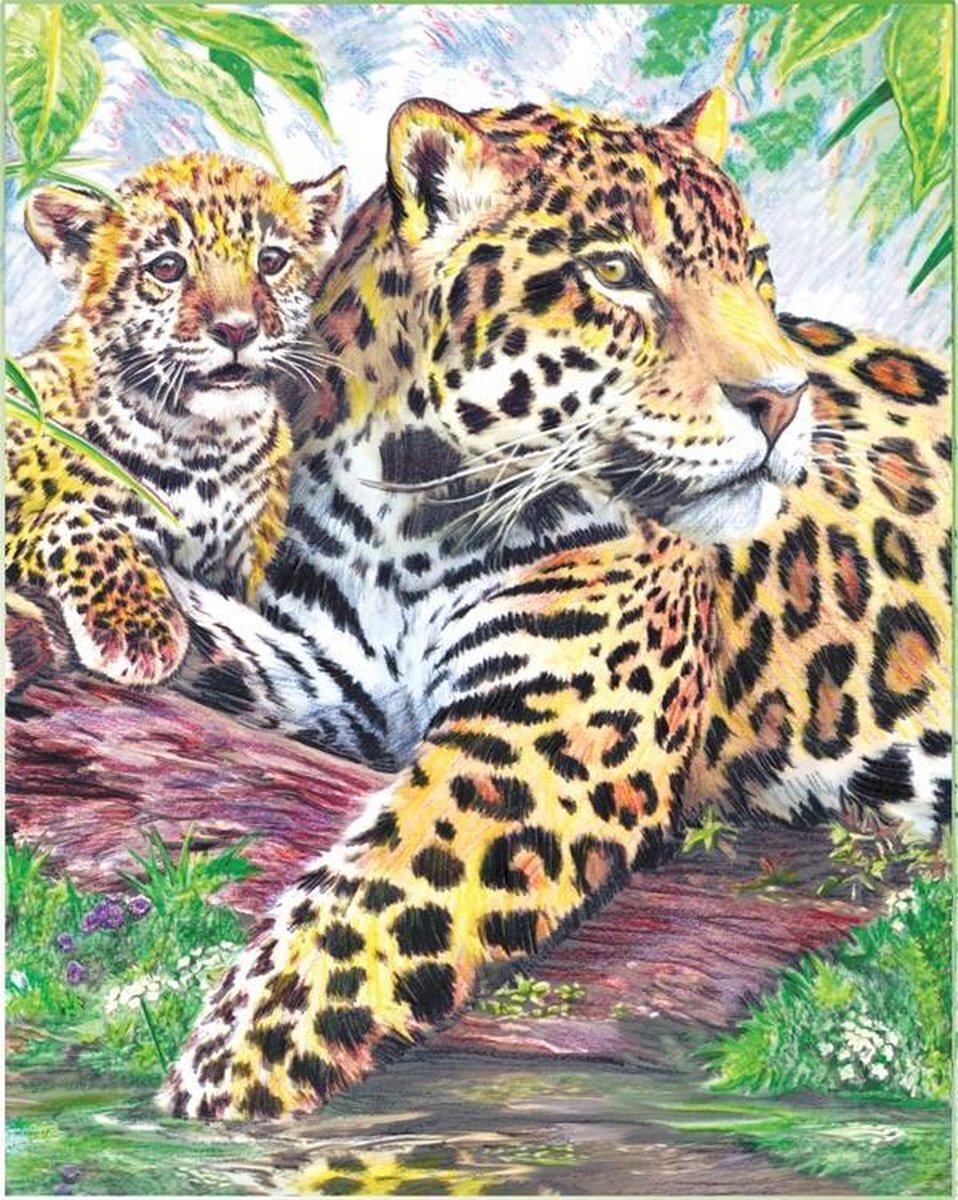 Royal & langnickel CPN10 - schilderen op nummer met kleurpotloden - Jaguar aan het water