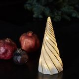 Sirius Vilma LED-dekoratiefiguur, weiß/gold, 19 cm, Glas, Batterie
