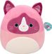 Squishmallows Medium Plush 30cm Herbie - Pink Snowshoe Cat W/Fuzzy Belly