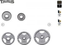 Taurus Gelakte 50 mm Halterschijven - 5kg - Gietijzer - Hamerslag Gelakt