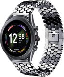 Strap-it 44mm stalen vis band - zwart - Geschikt voor Fossil Gen 6