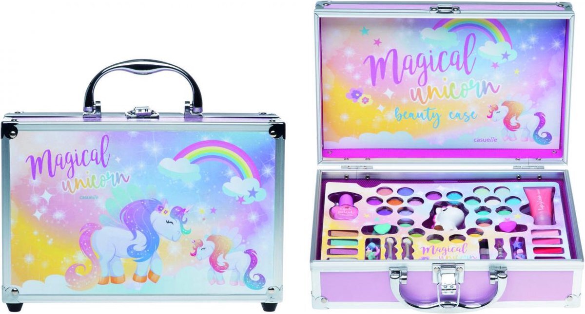 mm iz Unicorn Make-up Koffer 42 Delig - Make Up Koffer Met Inhoud - Make Up Koffer Meisjes - Make Up Koffer Kinderen
