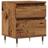 VidaXL Nachtkastje 40x35x50 cm bewerkt hout oud houtkleurig