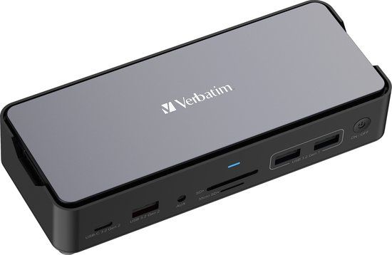 Verbatim CDS-15SSD USB-C Docking Station - Zwart/Grijs
