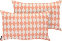 Beliani GREVILLEA - Sierkussen set van 2 - Lichtrood - 30 x 50 cm - Stof