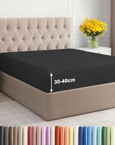 Hoeslaken **[Brand Name]** Hoeslaken 180x200 cm – Zwart