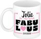 Bellatio Decorations Naam mok Jolie - wit - Fabulous - keramiek - 300 ml - cadeau collega beker - cadeau
