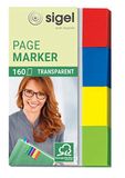 Sigel indexeringsstrookjes - 20x50mm - transparant met rand in 4 kleuren - papier