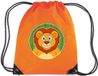 Bellatio Decorations Leeuwen rijgkoord rugtas / gymtas - oranje - 11 liter - voor kinderen