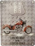 Tempting Brands Wandbord - 15 x 20 cm - Historic US Route 66 - Motor Bike Indian