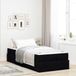 vidaXL Cadre de lit avec matelas - Noir - Tissu - 2 personnes