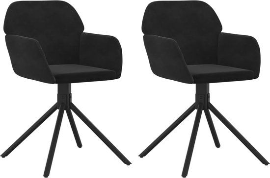 vidaXL Eetkamerstoelen draaibaar 2 stuks fluweel zwart