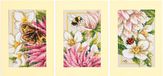 Lanarte Borduurpakket - Roze Dahlia - Set van 3 - 10.5 x 15cm