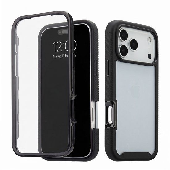 imoshion Hoesje - Geschikt voor Apple iPhone 17 Pro Max - 360° Full Protective Case - Zwart