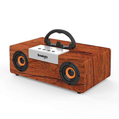 Smalody Retro Bluetooth-luidsprekers, 50 W draagbare houten draadloze luidsprekers 12 uur speeltijd, krachtige bas, TF-kaart, USB-weergave - luidsprekers voor feest, buiten