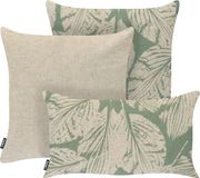 Beliani ARENARIA - Set van 3 tuinkussens - Beige/Groen - Polyester