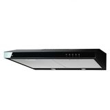Afzuigkap WK-7 K50 zwart/50 cm/160 m³/h + zwart glas voor inbouw apparaat platte kap