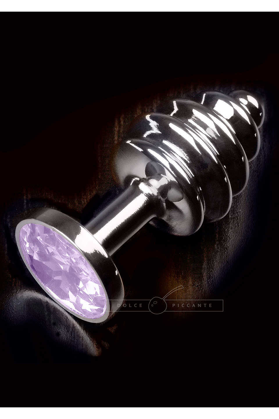 Dolce Piccante Buttplug Jewellery Small Silver Ribbed Baby Purple