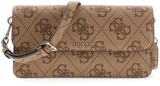 GUESS Sadie Flap Shoulder Bag Latte Logo Lichtblauw