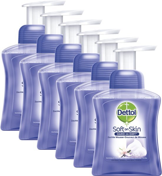 Dettol Handzeep Zachte Mousse Orchidee & Vanille - 6 x 250 ml - Grootverpakking