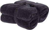 H&S Collection H&S Fleece dekentje - antraciet grijs - 180 x 230 cm