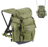 Sac à dos de pêche - 35 litres - Avec siège pliable - Étanche - Porte-canne - Noir