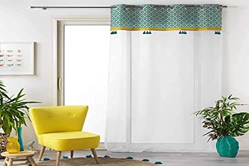 Douceur d'Intérieur Gordijn, blauw, 140 x 240 cm