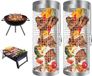 OEM Rolbare container voor grillkool, roestvrij staal, camping grillaccessoire