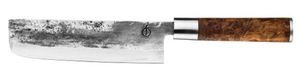 Forged Groentenmes VG10 Damascus-staal 17,5 cm Hout Bruin