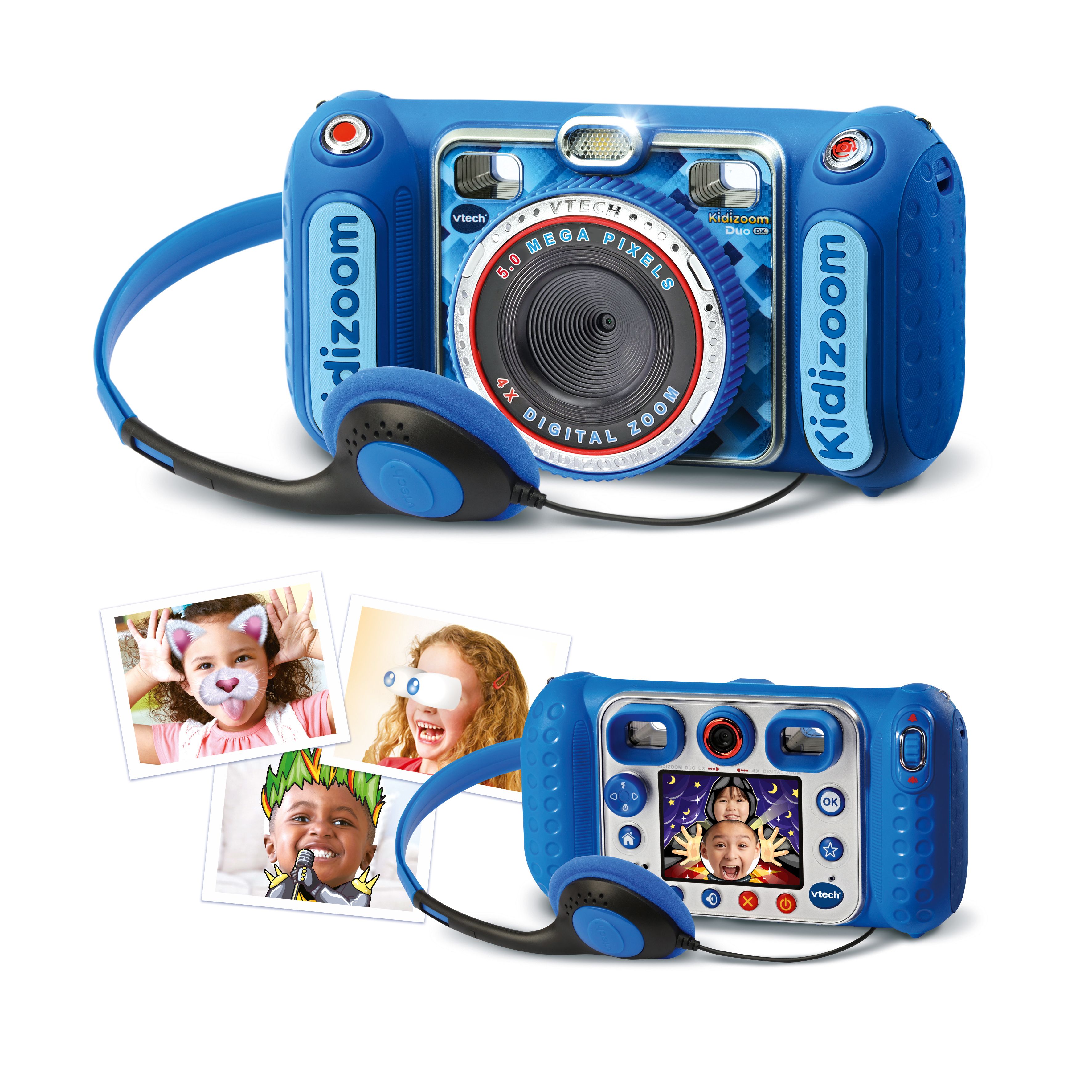 VTech KidiZoom Duo DX Blue - Kids Camera - Boy - 3-12 Years - French