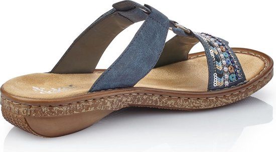 Rieker Dames 628M6-14 - blauw - maat 41 - Slides - Lente/Zomer 2019