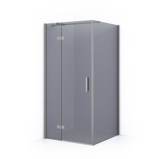 Maxaro Douchecabine Diamond 100x100cm 8mm Rookglas Geborsteld RVS