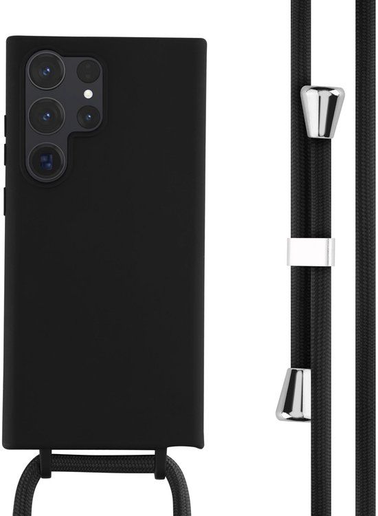 imoshion Siliconen hoesje met koord voor de Samsung Galaxy S23 Ultra - Zwart