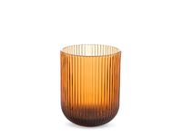H&H, Set van 6 Peony Amber glazen, gestreepte glazen, gekleurde glazen, barnsteen, glas, 28 cl, vaatwasmachinebestendig