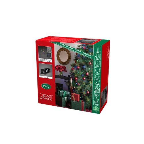 KONSTSMIDE 6480-520 Led-boommantel met ring Ø 8 5 strengen à 30 veelkleurige diodes Geroestd 8 uur timer 14 V binnentransformator