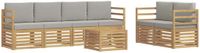 vidaXL - Bank loungeset - 6 zitplekken - Polyester - Wit en lichtgrijs