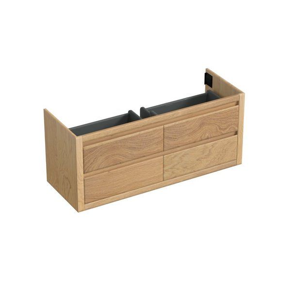 Forzalaqua Gela 2.0 Badmeubel 140x51x60cm Eiken Smoke 4 Laden