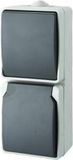 GAO 9878 Standaard Schakel-/stopcontact combinatie spatwaterdicht Grijs 1 stuk(s)