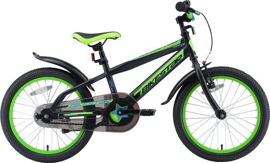 Bikestar Urban Jungle Kinderfiets - 18 inch - Zwart/Groen