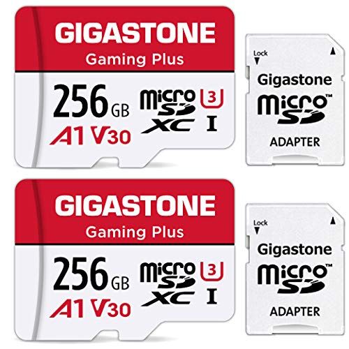 GIGASTONE 256GB 2-pack Micro SD Card - Gaming Plus - SDXC UHS-I A1 U3 V30 - Nintendo Switch, GoPro