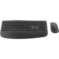 Logitech Signature Comfort Plus Combo MK880 - Toetsenbord en muis set - full size - met LED batterij niveau indicator - draadloos - Bluetooth 5.2 - QWERTY - Deens/Norweegs/Zweeds/Fins - grafiet