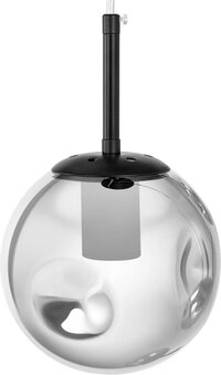 Uniprodo Hanglamp - 5 bollen - bolvormig gerookt glas