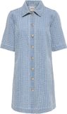 ONLY ONLBELLE Boucle S/S DNM Dress BJ Dames Jurk Lichtblauw Denim XS
